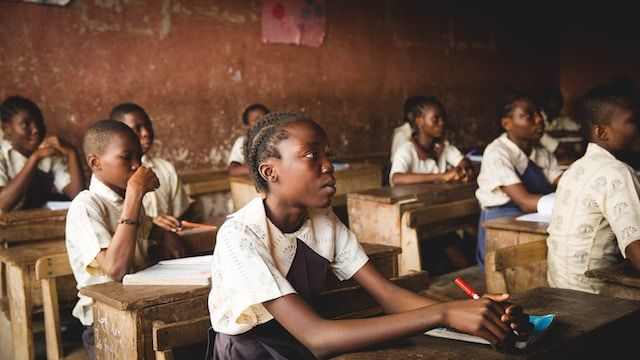 Children learning in class